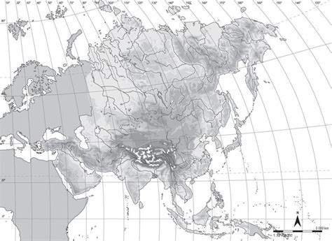 The World Map Is Shown In Black And White
