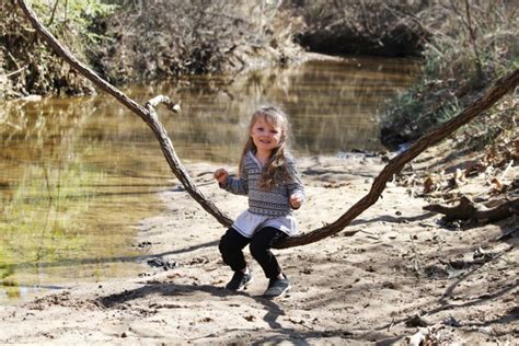 Little Girl Playing At Creek Free Stock Photo Public