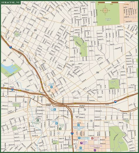 Syracuse Downtown Map Digital Vector Creative Force