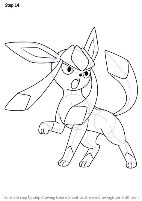 How To Draw Glaceon From Pokemon Pokemon Step By Step