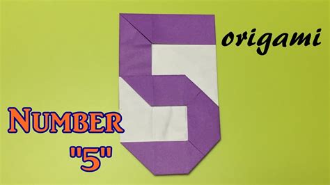How To Make Paper Number 5 Origami Number 5 Tutorial Easy Youtube