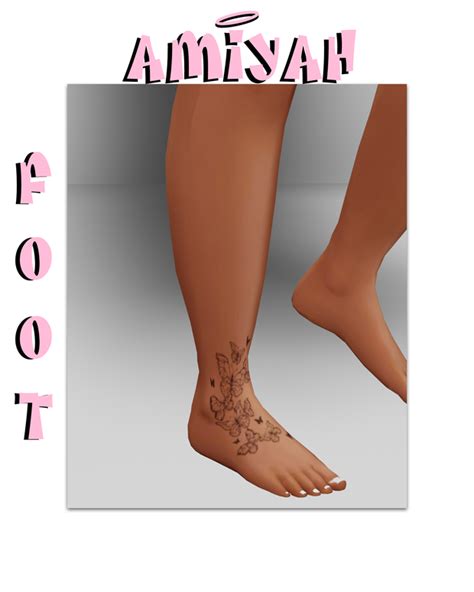 Amiyah Foot Tattoo Zyx On Patreon In 2022 Sims 4 Tattoos Sims 4