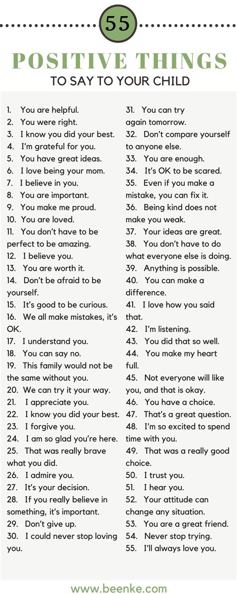 Build Confidence 55 Positive Things To Say To Your Child Artofit