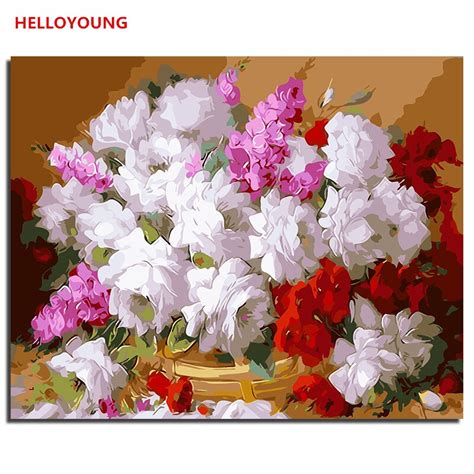 Flower Gardenia Bloom Diy Handpainted Oil Painting Digital