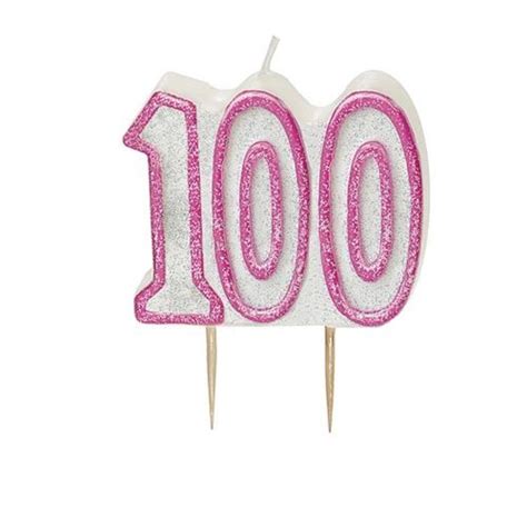 Pink Glitz Number 100 Candle 100th Birthday Cake Candles Candles Love Kates
