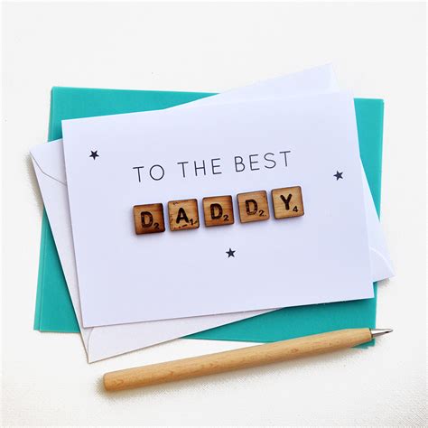 Personalised Dad Wooden Tiles Card Altered Chic