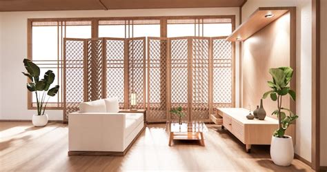 Premium Photo The Wooden Interior Design Zen Modern Living Room