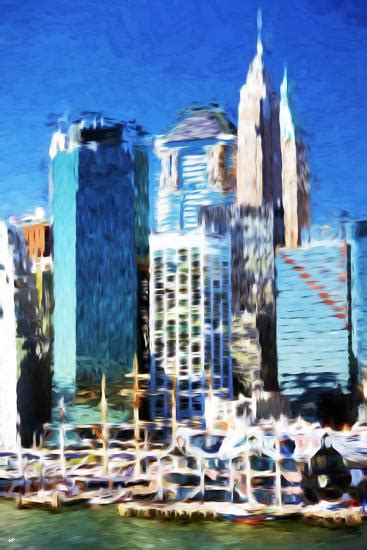 New York Skyscrapers In The Style Of Oil Painting Giclee Print