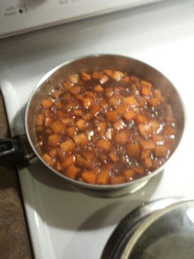 Diced Sweet Potatoes In Simple Syrup Of Water And Brown Sugar And