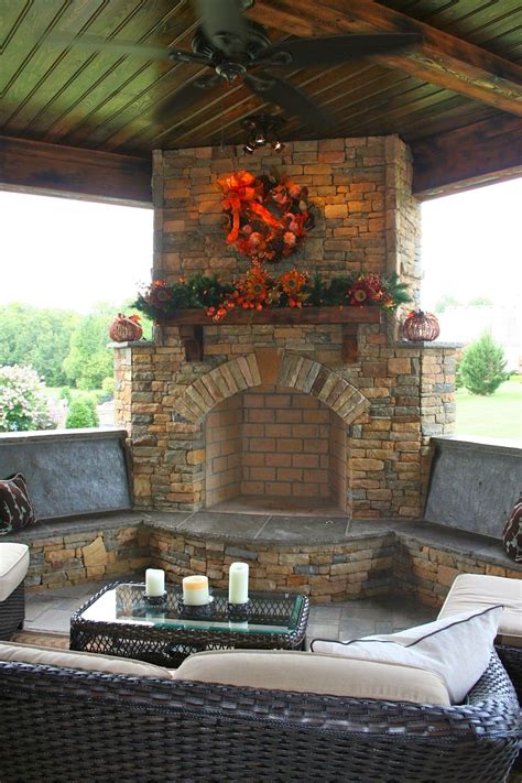 Stone Fireplace And Bench Seating For The Home Pinterest Stone