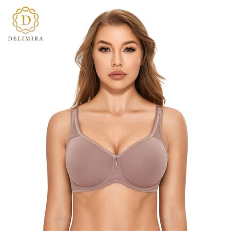 delimira women s full coverage underwire seamless lightly padded basic t shirt bra bras