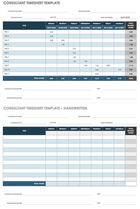 Free Consultant Timesheet Templates For Excel