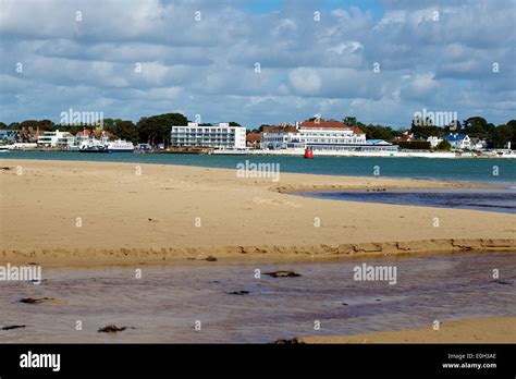The Haven Hotel And Sandbanks Taken From Studland Beach Dorset Stock