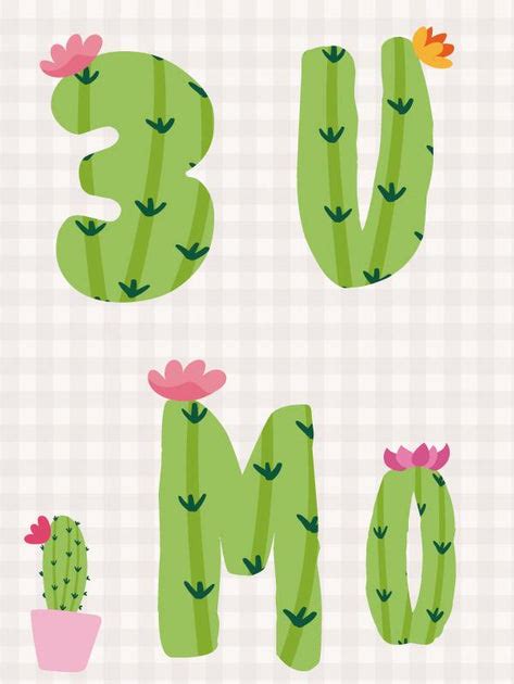 Alfabeto Cactus Clipart Abecedario Suculentas Letras Y Números Forma