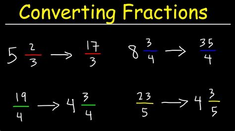 How To Convert Mixed Numbers To Improper Fractions Basic Introduction