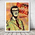 Buddy Holly Print, Buddy Holly Art, Poster, 50s Decor, Fifties Music ...