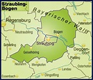 map of straubing-bogen as an overview map in green - Royalty free image ...