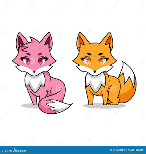 Fox Girl And Boy Anime Kitsune Fox Cartoon Illustration Fennec