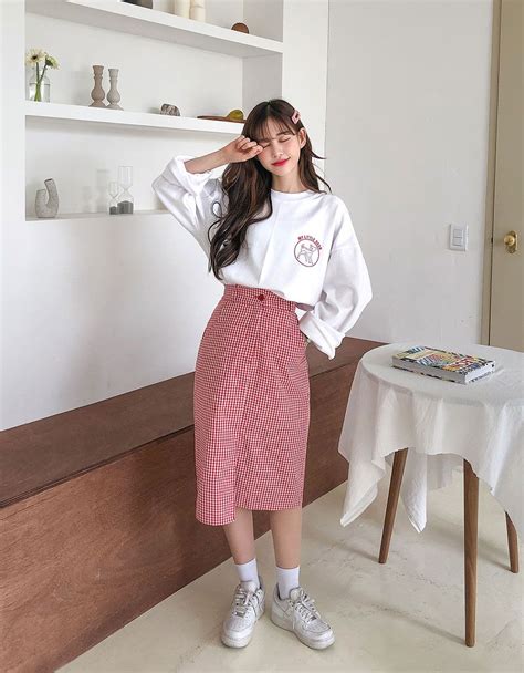 [sthsweet] icecream12 from the bottom of my tart check skirt moda coreana moda coreana para
