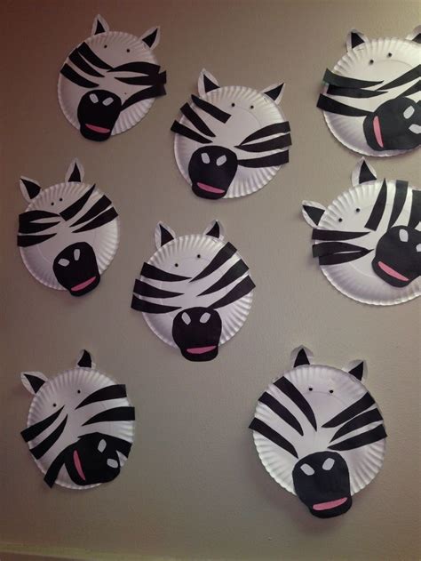 paper plate craft zebra animal week zoo animals classroom fun | Zoo