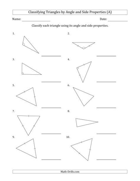 Classifying Triangles By Angle And Side Properties A