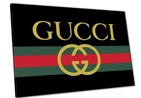 Gucci is known for its quality leather goods and fine craftsmanship. Quadro ispirato a Gucci logo strisce verdi e rosse guo13