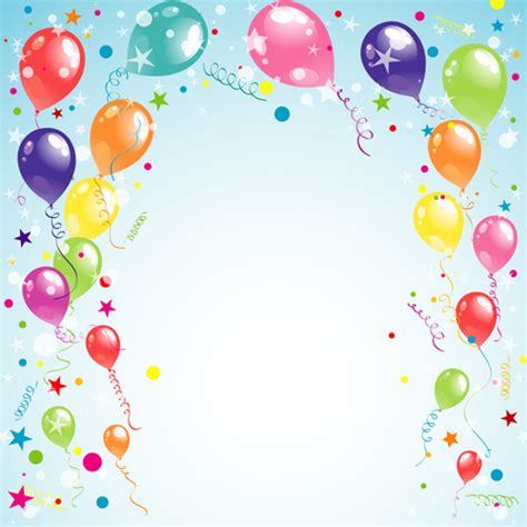 Balloon Ribbon Happy Birthday Background Vectors Images Graphic Art