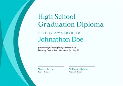 High School Graduation Certificate Template
