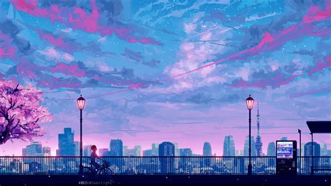 2048x1152 Anime Cityscape Landscape Scenery 5k 2048x1152