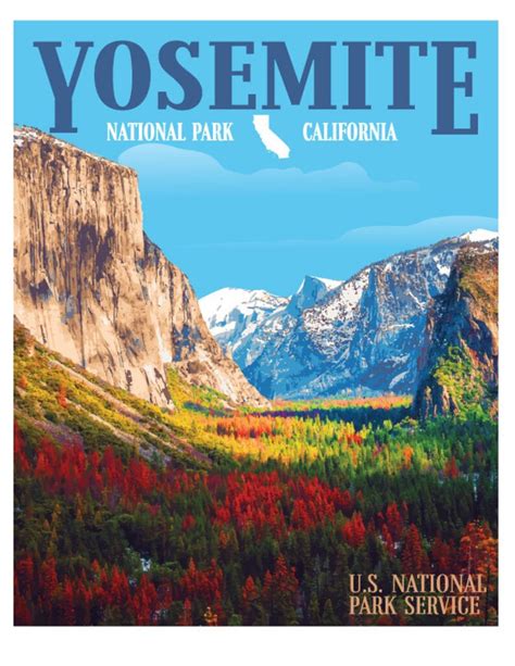 Yosemite National Park Poster Print California Paper Ts For Men