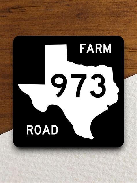 Texas Farm Road Fm 973 Sign Sticker United States Road Sign Etsy