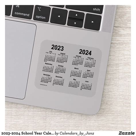 2023 2024 School Year Calendar By Janz Transparent Sticker
