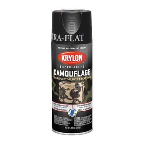 Krylon Specialty Camouflage Ultra Flat Finish Spray Paint Black 11