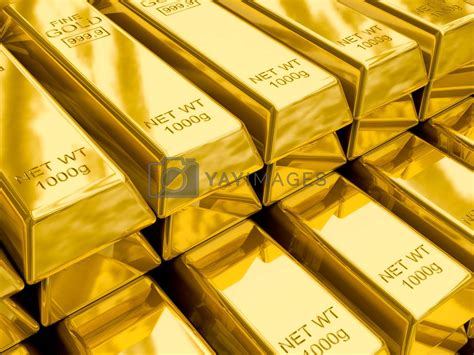 Stacks Of Gold Bars Close Up By Dimol Vectors And Illustrations Free