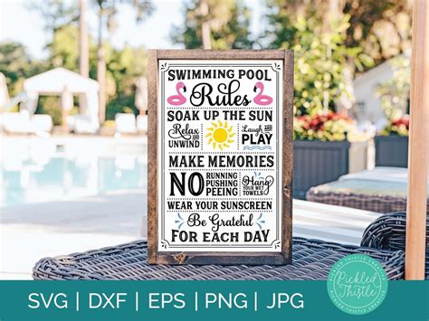 Swimming Pool Rules Rustic Sign Svg Dxf Png Ei  Swimming Pool Svg Pool Sign Svg Summer Svg