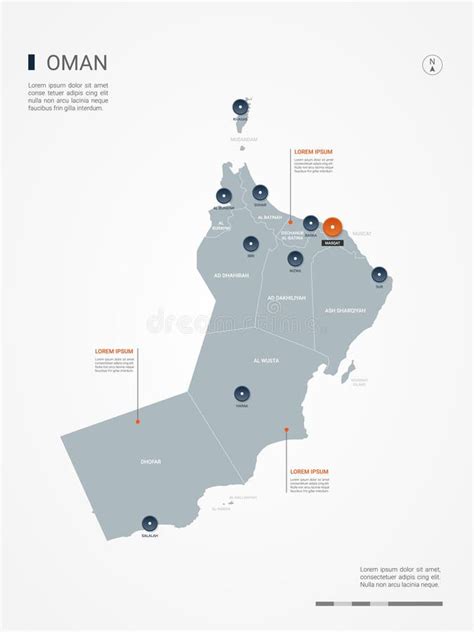 Oman Vector Map With Infographic Elements Pointer Marks Stock Vector