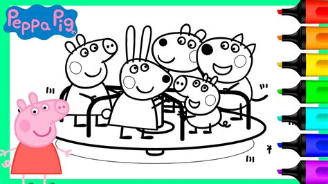 Peppa Pig Friends Coloring Pages Coloring Peppa Pig Youtube