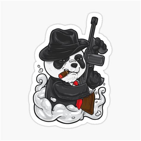 Badass Panda Sticker For Sale By Kalud Zoldyck Redbubble