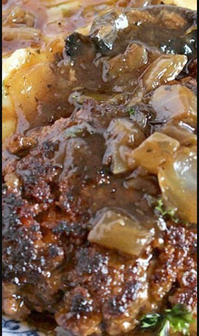 With a rich red wine gravy, fresh mushrooms, and sliced onions, this homemade salisbury steak is a major upgrade from the classic frozen tv dinner. The Very Best Salisbury Steak (With images) | Best ...