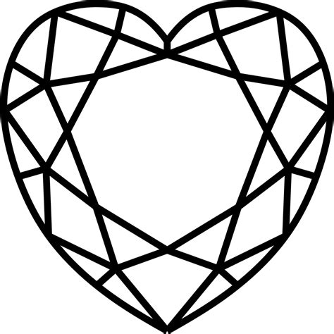 Download Diamond Heart Diamond Drawing Top View Png Image With No