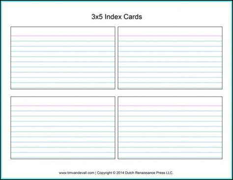 Printable 3×5 Index Cards Template Business Psd Excel Word Pdf
