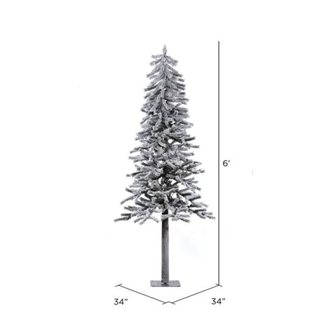 Vickerman 6 Ft Slim Flocked White Artificial Christmas Tree In The
