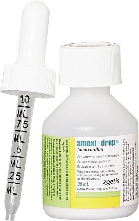 Amoxi Drop Amoxicillin Oral Suspension For Dogs And Cats 50 Mg 30 Ml