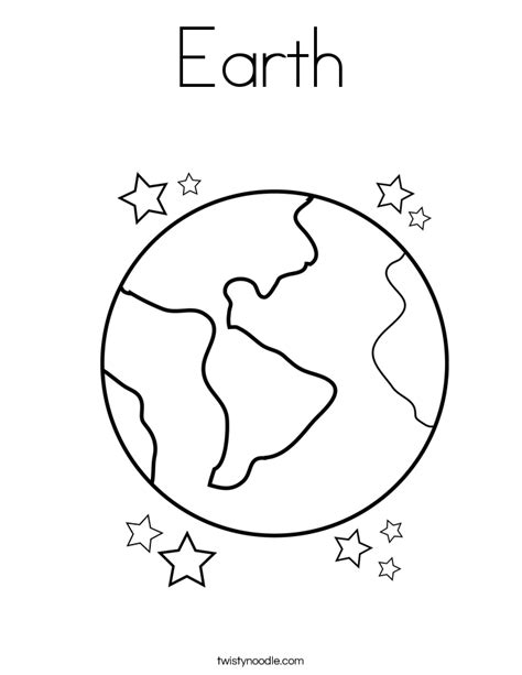 Earth Coloring Page - Twisty Noodle