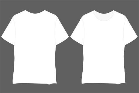 Tshirt Mockup Vector Template Blank White T Shirts Front View