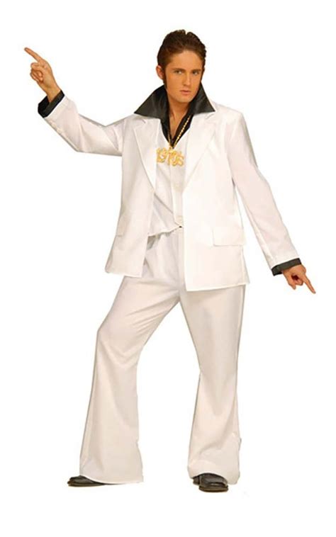 Adult Mens Saturday Night Fever Disco John Travolta White Suit 1970s