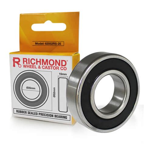 6205 Rs Bearing Od 52mm X Id 25mm X W 15mm Richmond Wheel And Castor Co