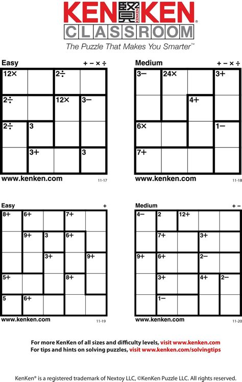 Kenken Printable 6x6 Puzzles Normal Printable Kenken Puzzles 6x6