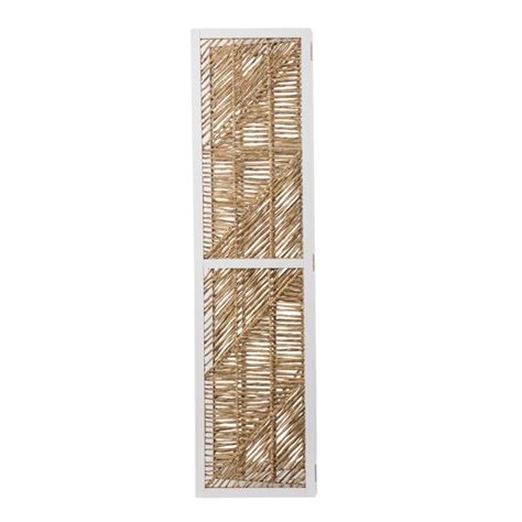 Sei Quony Eclectic Woven Room Dividerscreen In White And Natural
