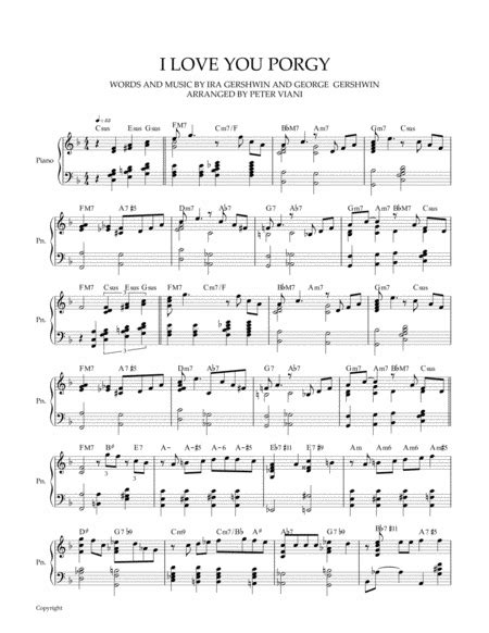 I Loves You Porgy Sheet Music Ira Gershwin Piano Solo